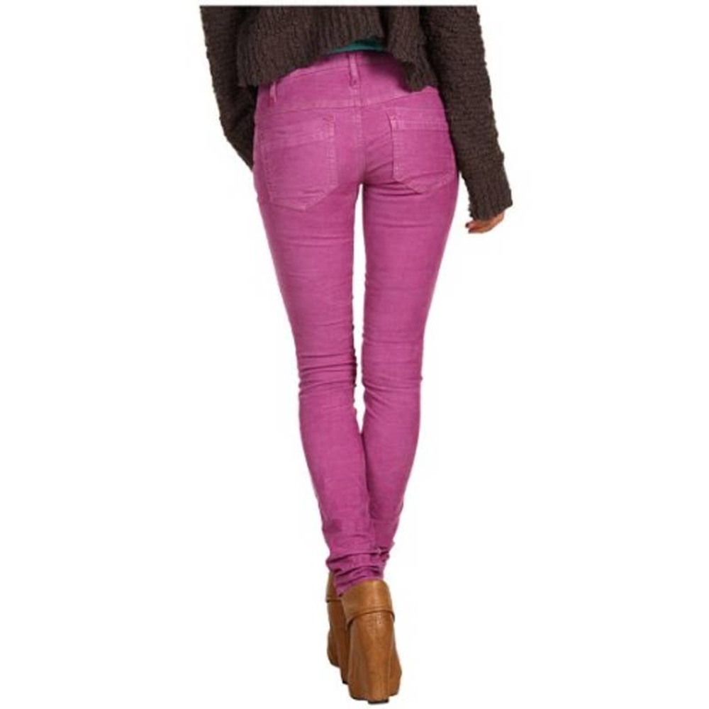Free People Skinny Cord Jeans Hot Rose Fuchsia Corduroy Pants Pink Size 31